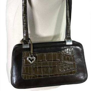 Brighton leather shoulder bag dark green